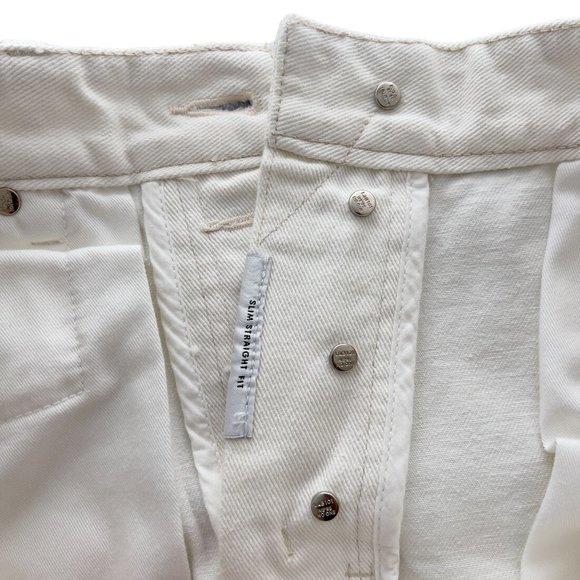 New - Lab 101 - Ivory John Crop Ozone Slim Straight Denim Jean - Size 32 (34x29) - Picture 7 of 9